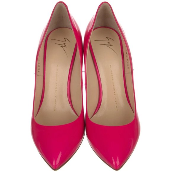 Giuseppe Zanotti Pink Patent Leather Semi-Pointed Stiletto Heel Designer Pumps - Picture 7 of 12